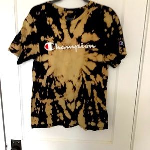 Champion black bleached tee shirt medium